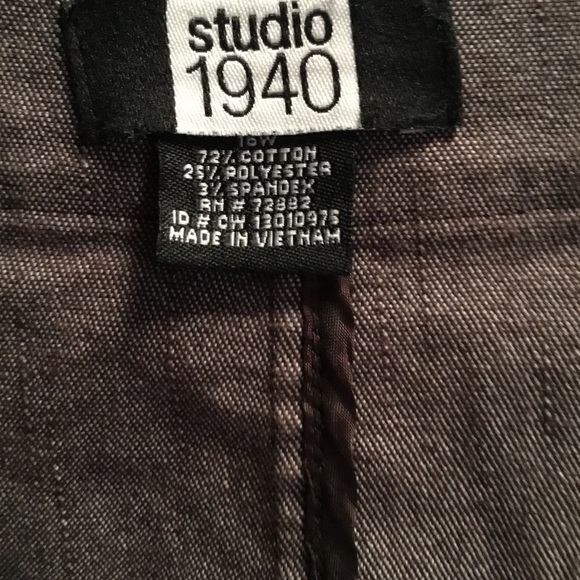 Studio 1940 brown jacket with tan stitching - Picture 3 of 6